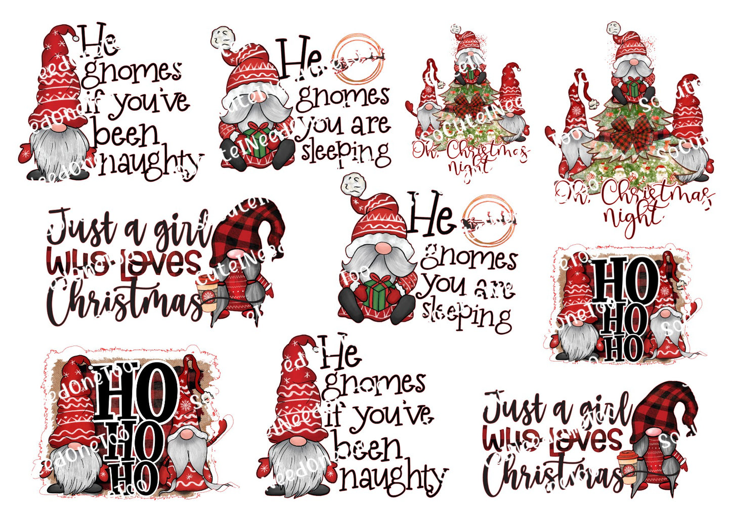 Gnome For The Holidays Waterslide Decals