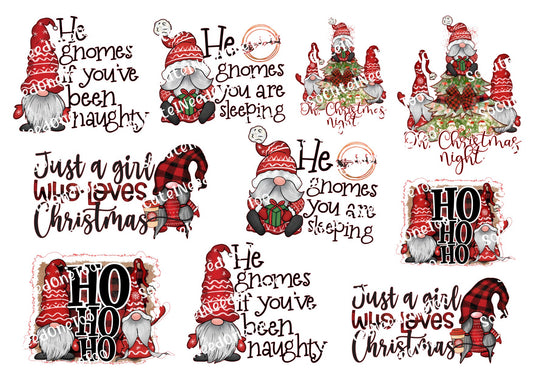 Gnome For The Holidays Waterslide Decals