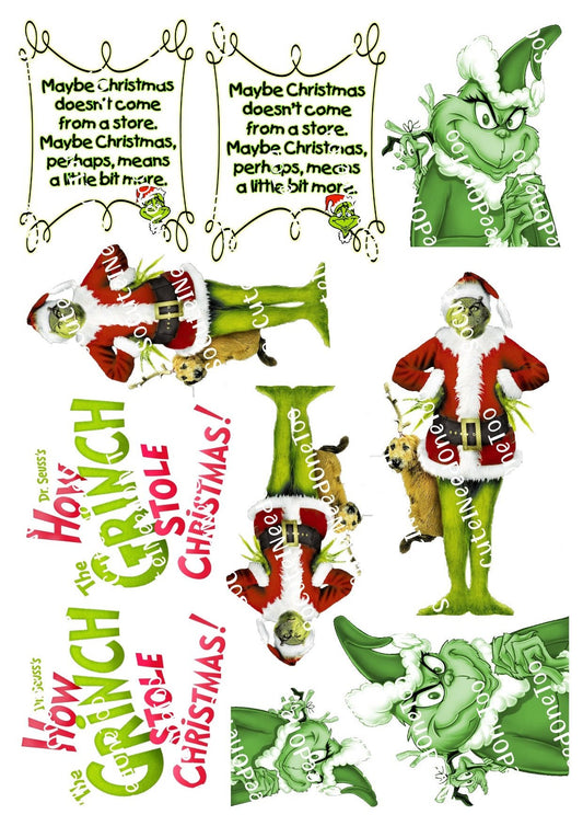 Grinch - 2 Tumbler Waterslide Decals - SoCuteINeedOneToo
