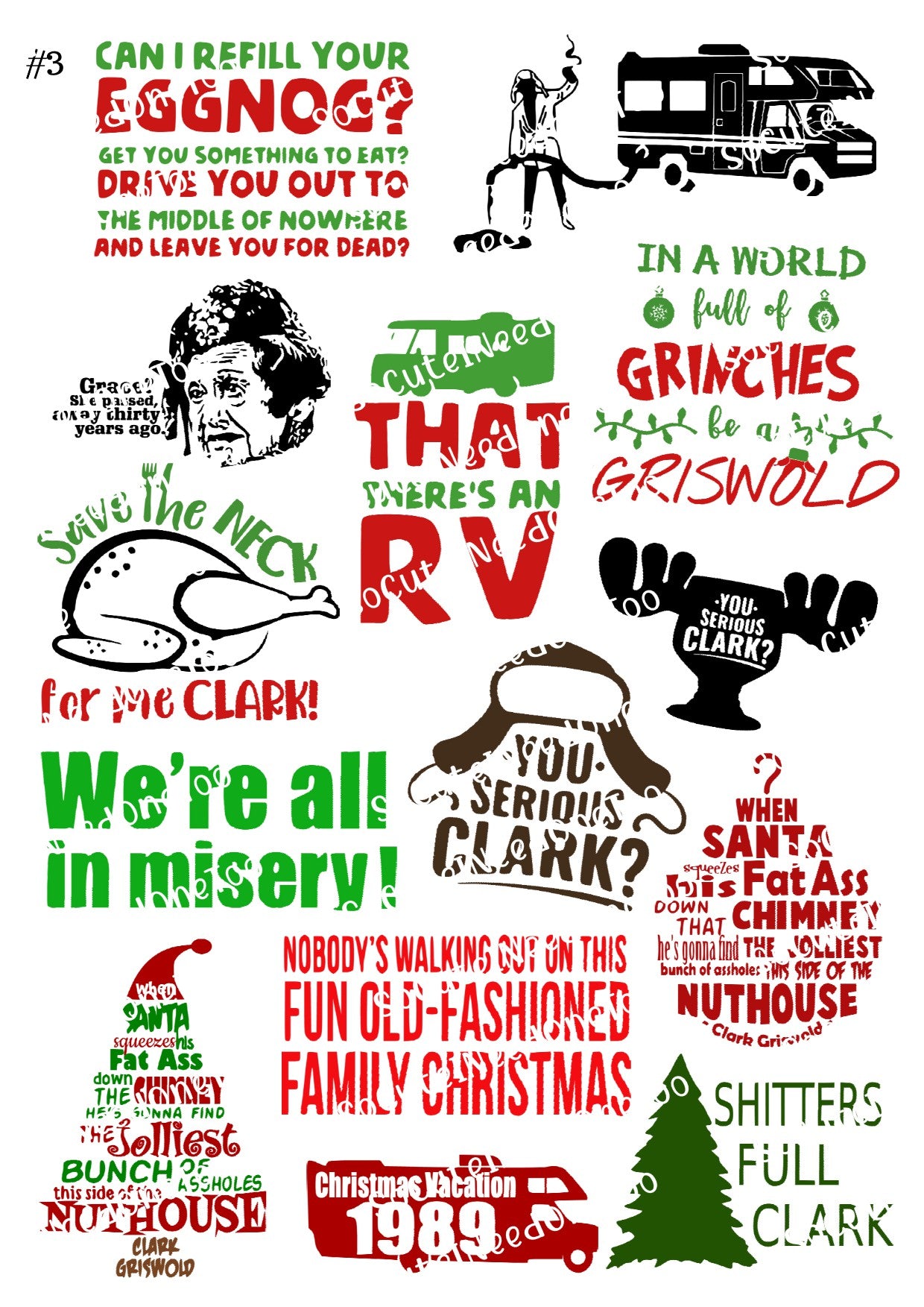 Griswold's Theme Selection of Waterslide Decals - SoCuteINeedOneToo