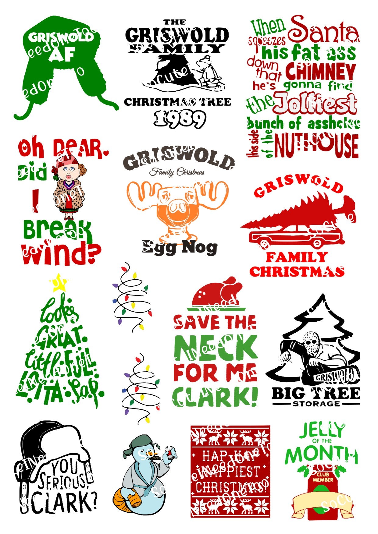 Griswold's Theme Selection of Waterslide Decals - SoCuteINeedOneToo