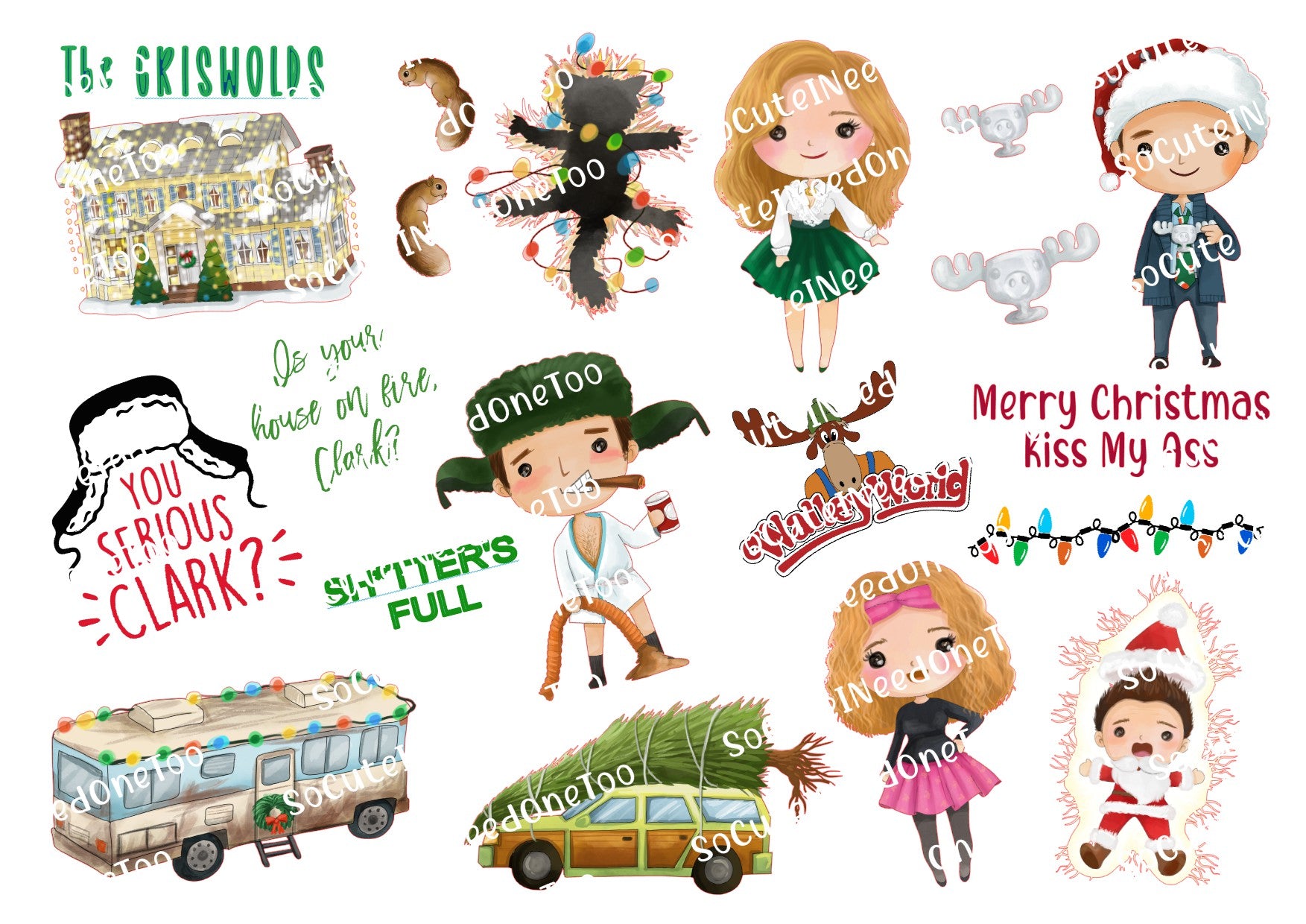 Griswold's Theme Selection of Waterslide Decals - SoCuteINeedOneToo