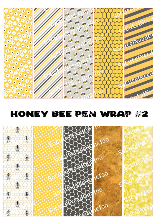 Honey_Bee_Pen_Wraps_2 Waterslide Decals Socuteineedonetoo