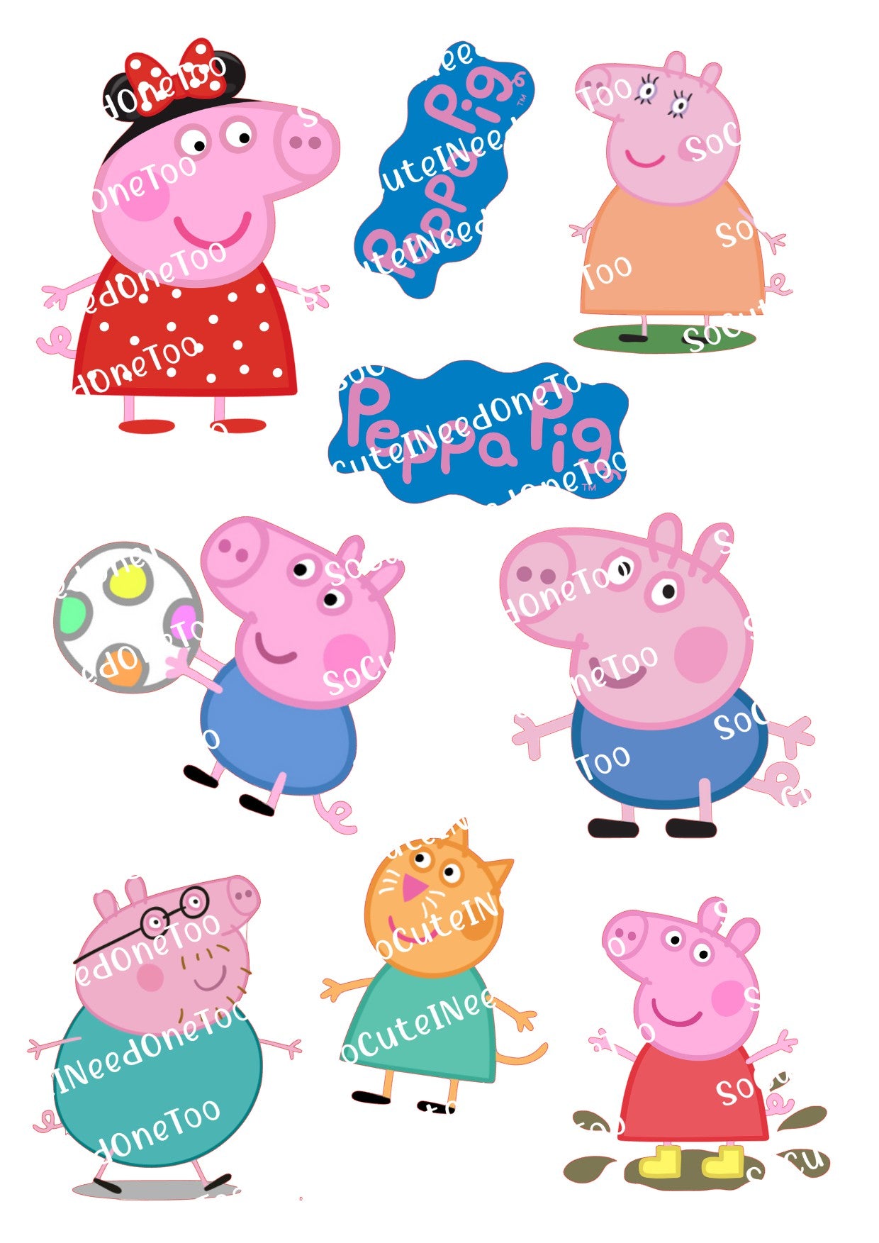 Peppa Pig #2 waterslide decals - SoCuteINeedOneToo