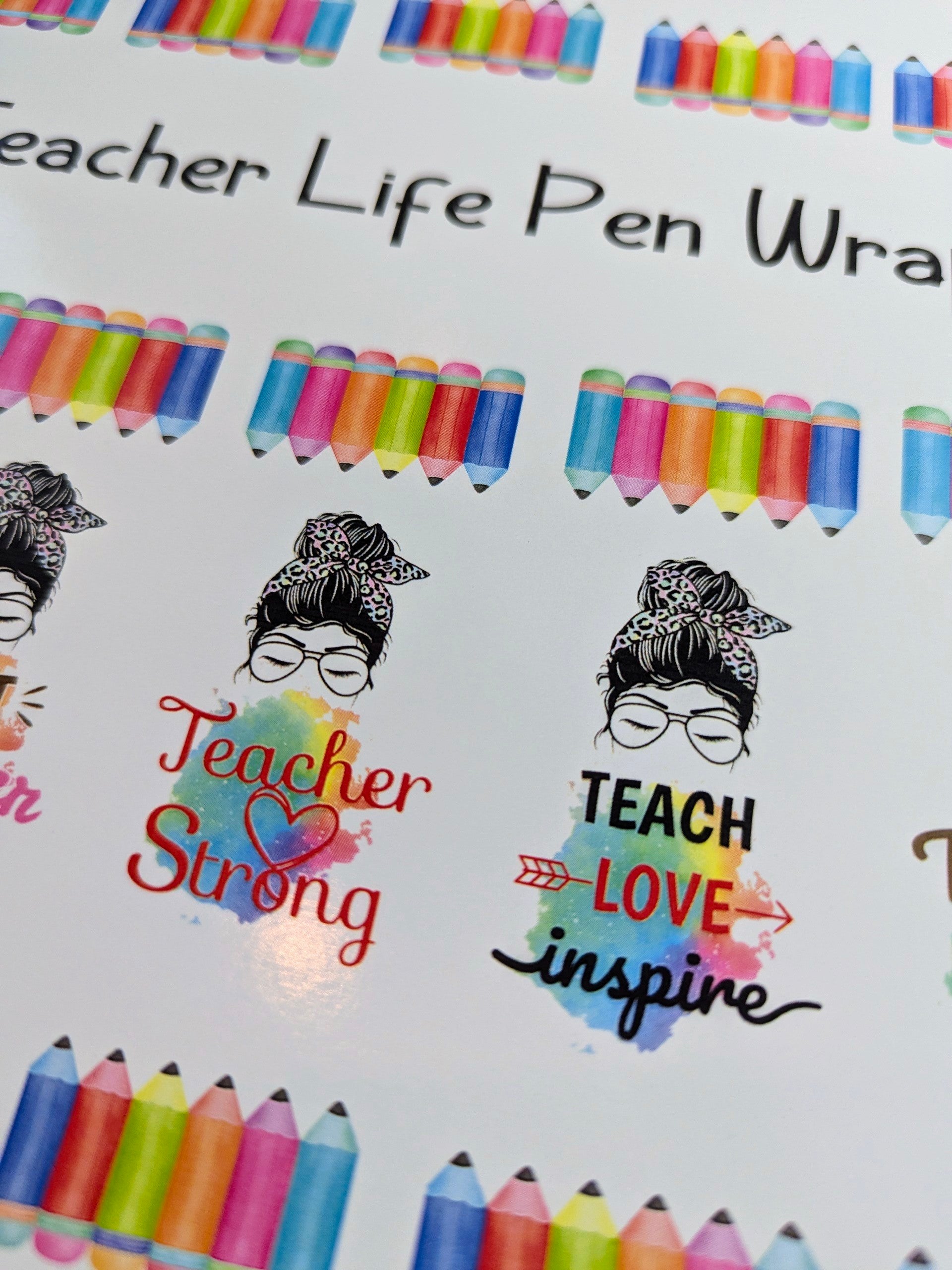 Teacher Pen Wrap Waterslide Decals Socuteineedonetoo