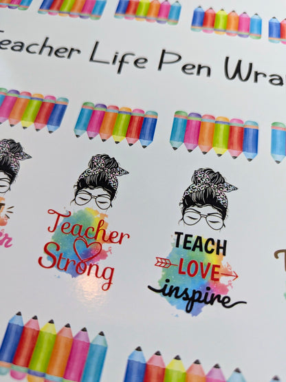 Teacher Pen Wrap Waterslide Decals Socuteineedonetoo