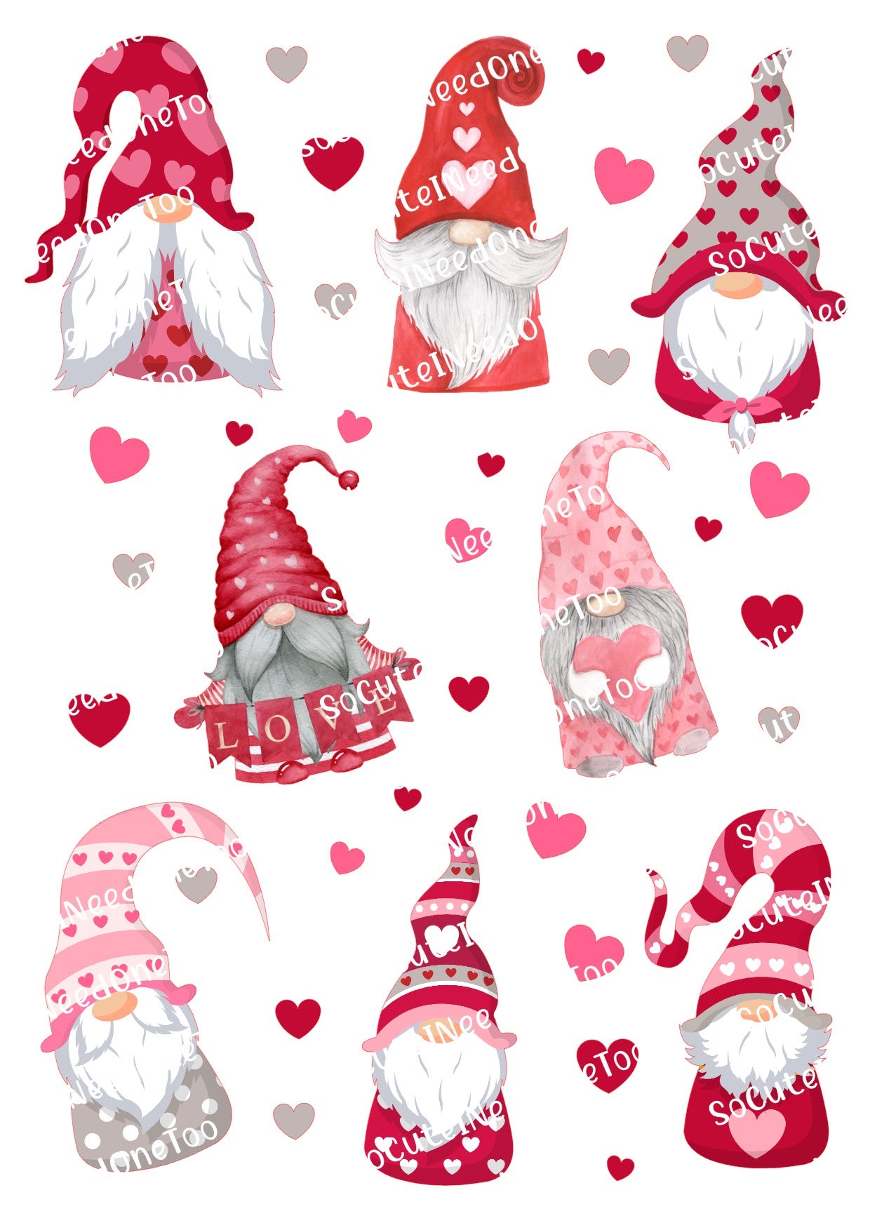Valentine's #5 Waterslide Decals SoCuteINeedOneToo