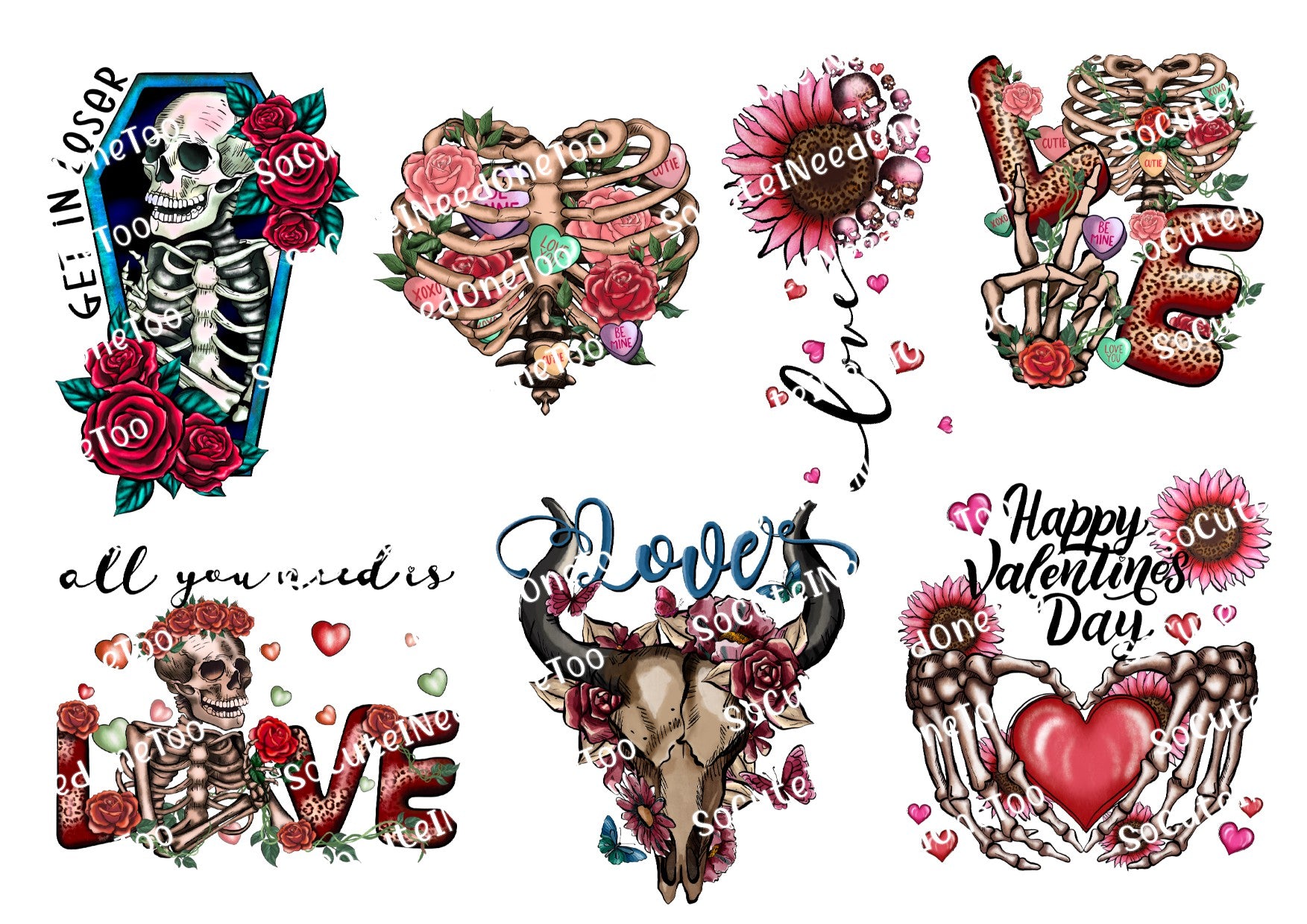 Valentine's Day - Get In Looser Waterslide Decals - SoCuteINeedOneToo