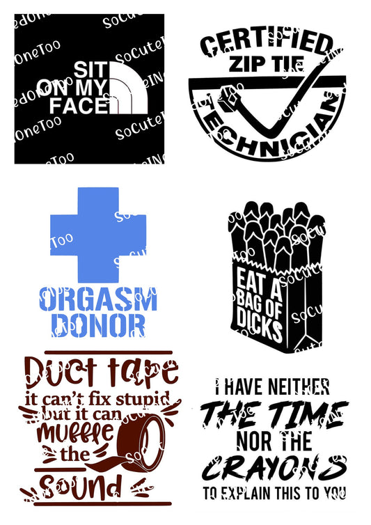 Adult Sayings #9 Waterslide Decals