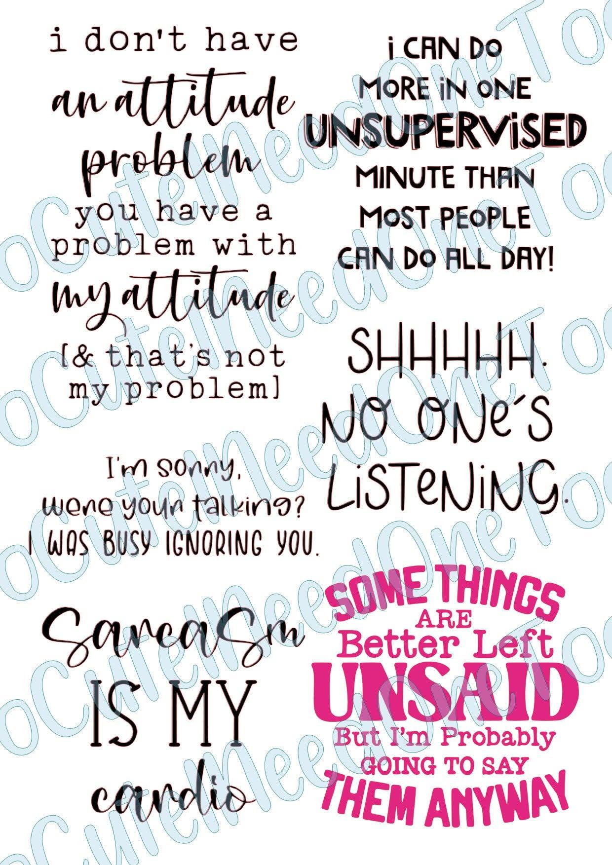 Adult Sayings - I Don't Have an Attitude Decals - SoCuteINeedOneToo
