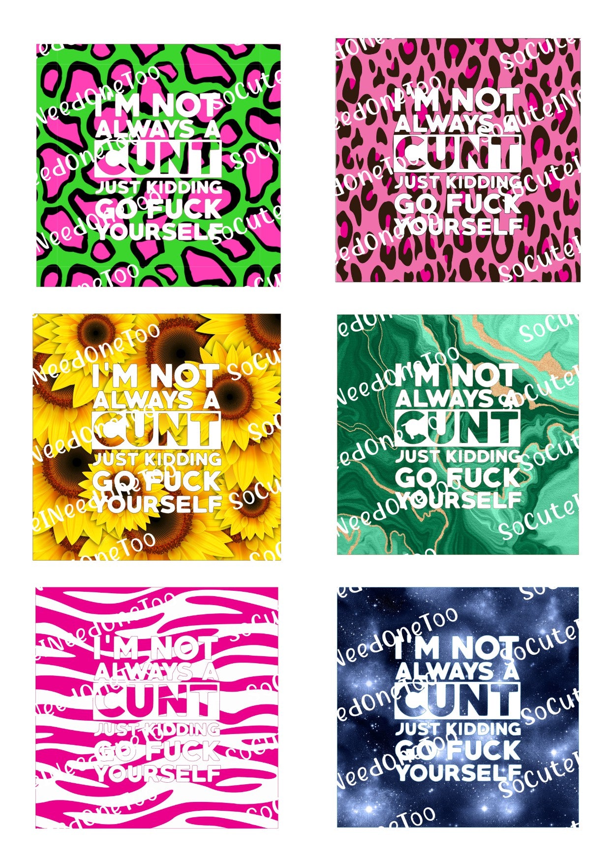 Adult Sayings I'm Not Always Waterslide Decals