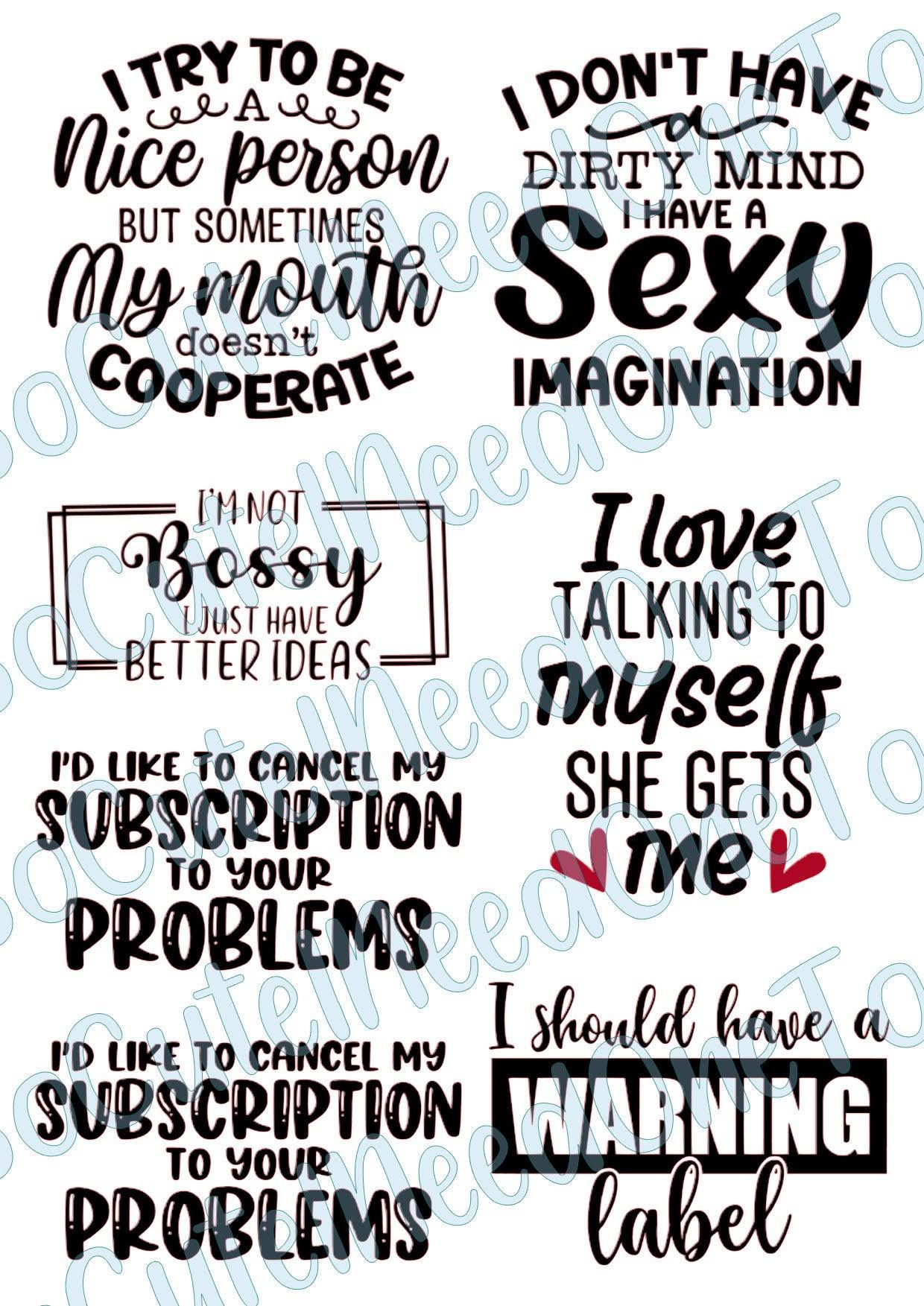 Adult Sayings - I Try To Be Decals - SoCuteINeedOneToo