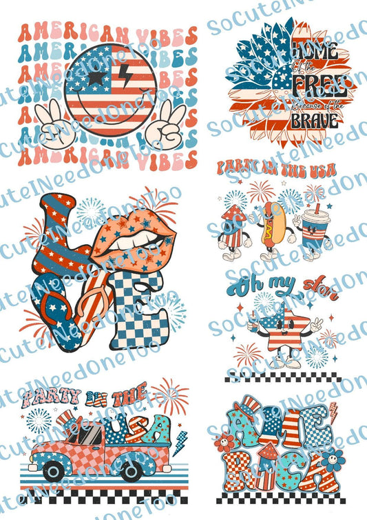 America - Party In The USA Waterslide Decals - SoCuteINeedOneToo