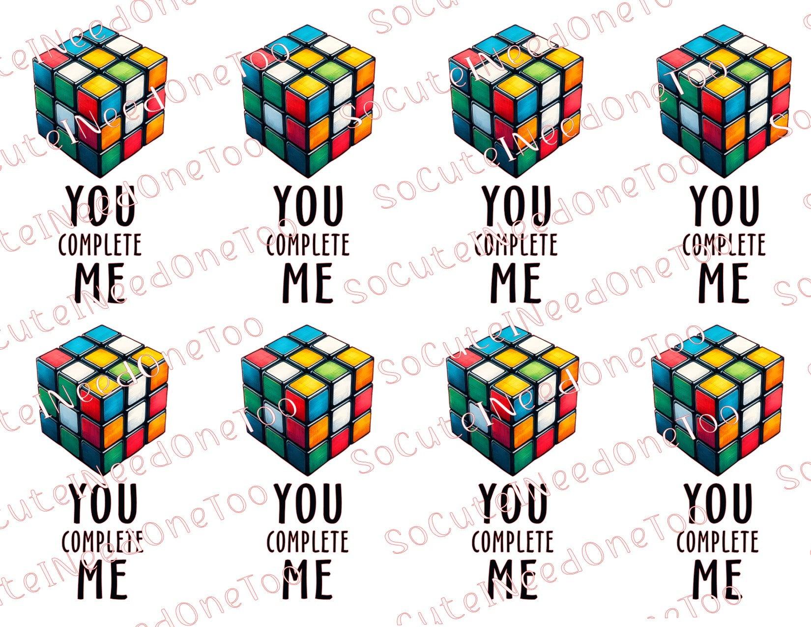 Avocado & Rubik's Cube You Complete Me - Waterslide Decals - SoCuteINeedOneToo