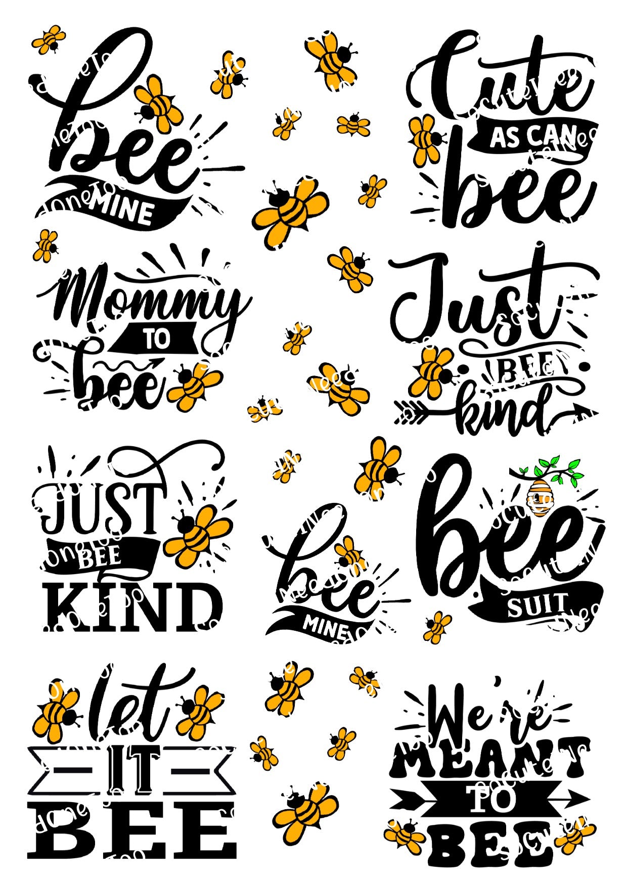 BEE #4 Waterslide Decals - SoCuteINeedOneToo