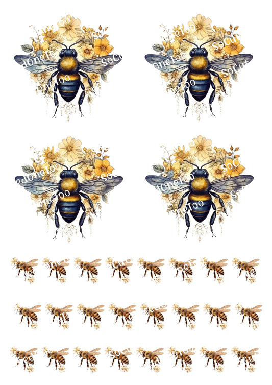 Bee - Honey Bee 3.5 Waterslide Decals - SoCuteINeedOneToo
