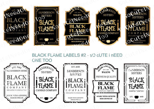 Black Flame Labels #2 Waterslide Decals - SoCuteINeedOneToo