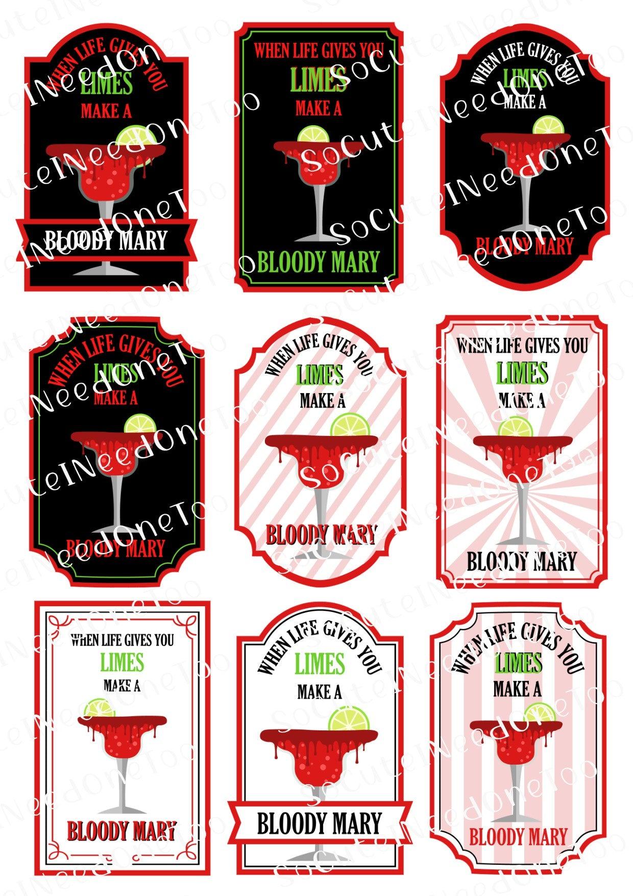Blood Mary Labels On Waterslide Decals - SoCuteINeedOneToo