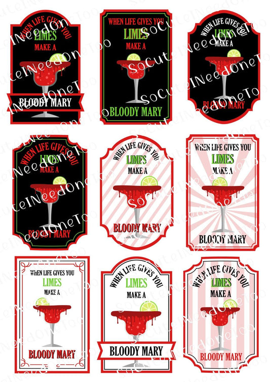 Blood Mary Labels On Waterslide Decals - SoCuteINeedOneToo