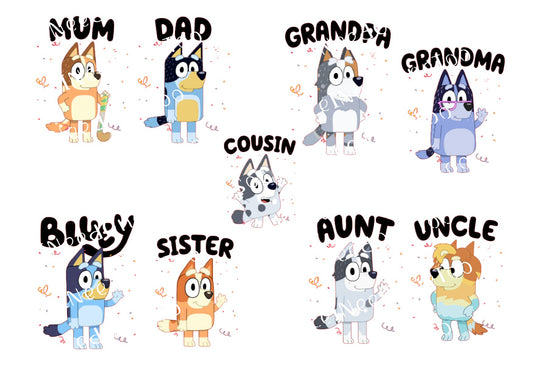 Bluey - Mum & Dad Waterslide Decals - SoCuteINeedOneToo