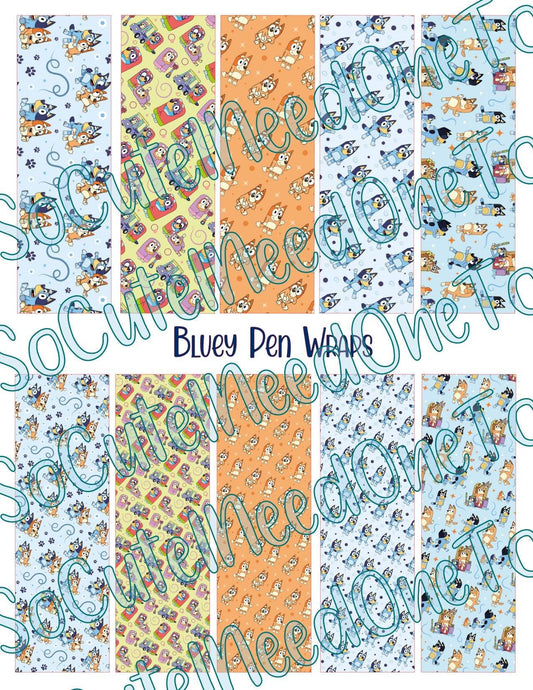 Bluey Waterslide Pen Wraps - SoCuteINeedOneToo