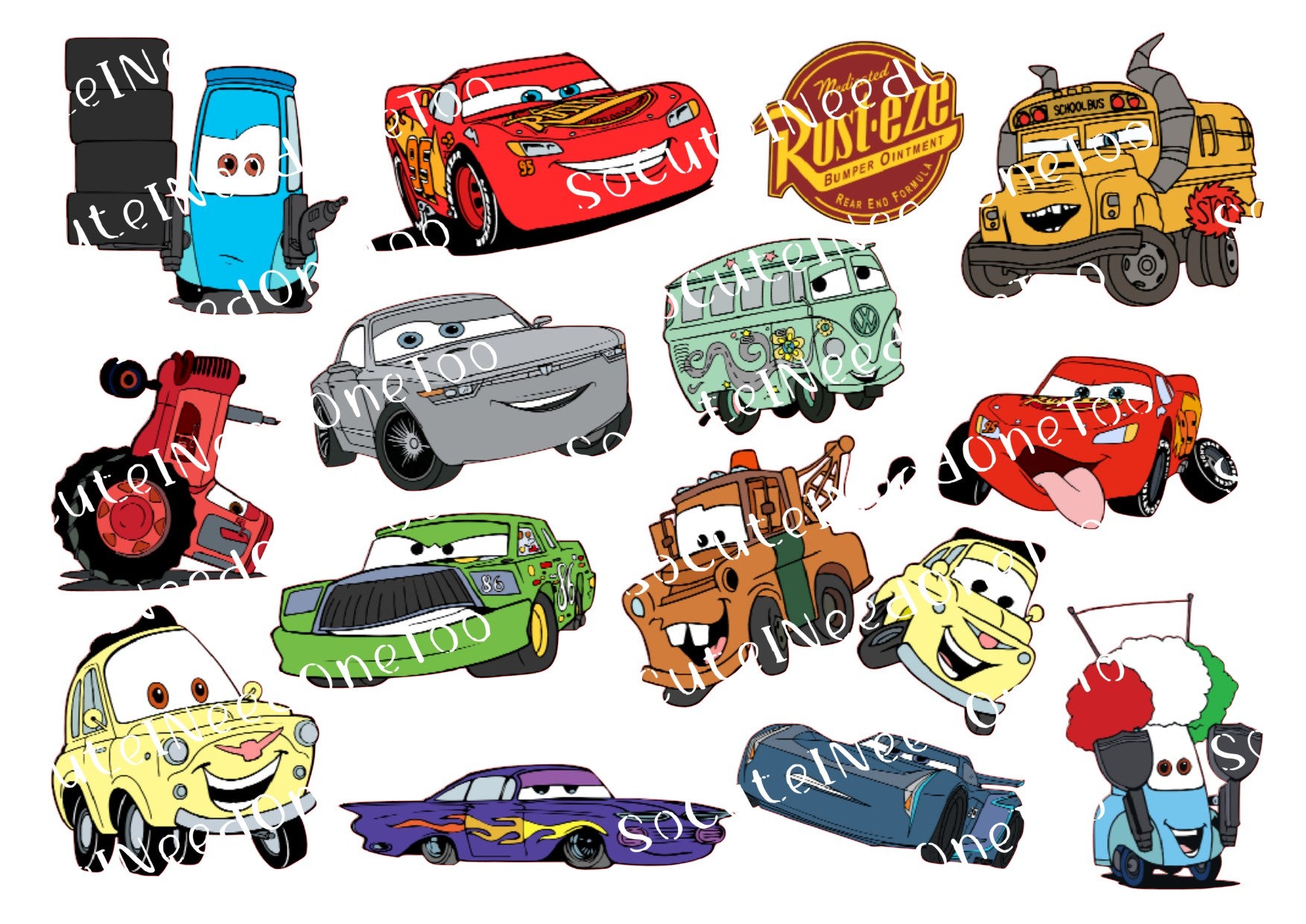 Cars #6 Waterslide Decals - SoCuteINeedOneToo