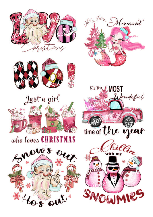 Christmas B Waterslide Decals