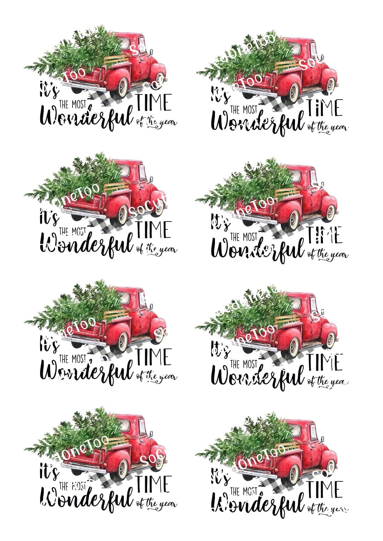 Christmas - It's The Most Beautiful Time Waterslide Decals - SoCuteINeedOneToo