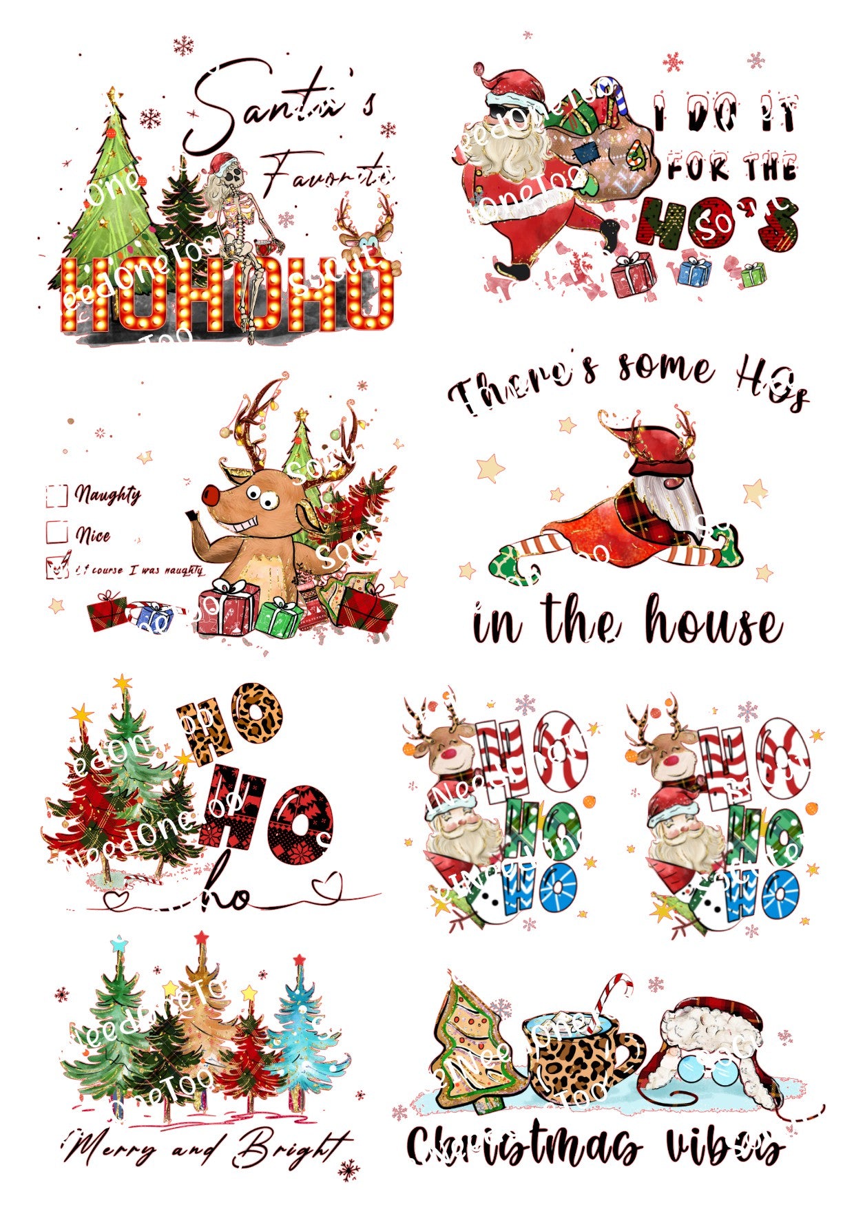 Christmas - Merry & Bright Waterslide Decals - SoCuteINeedOneToo