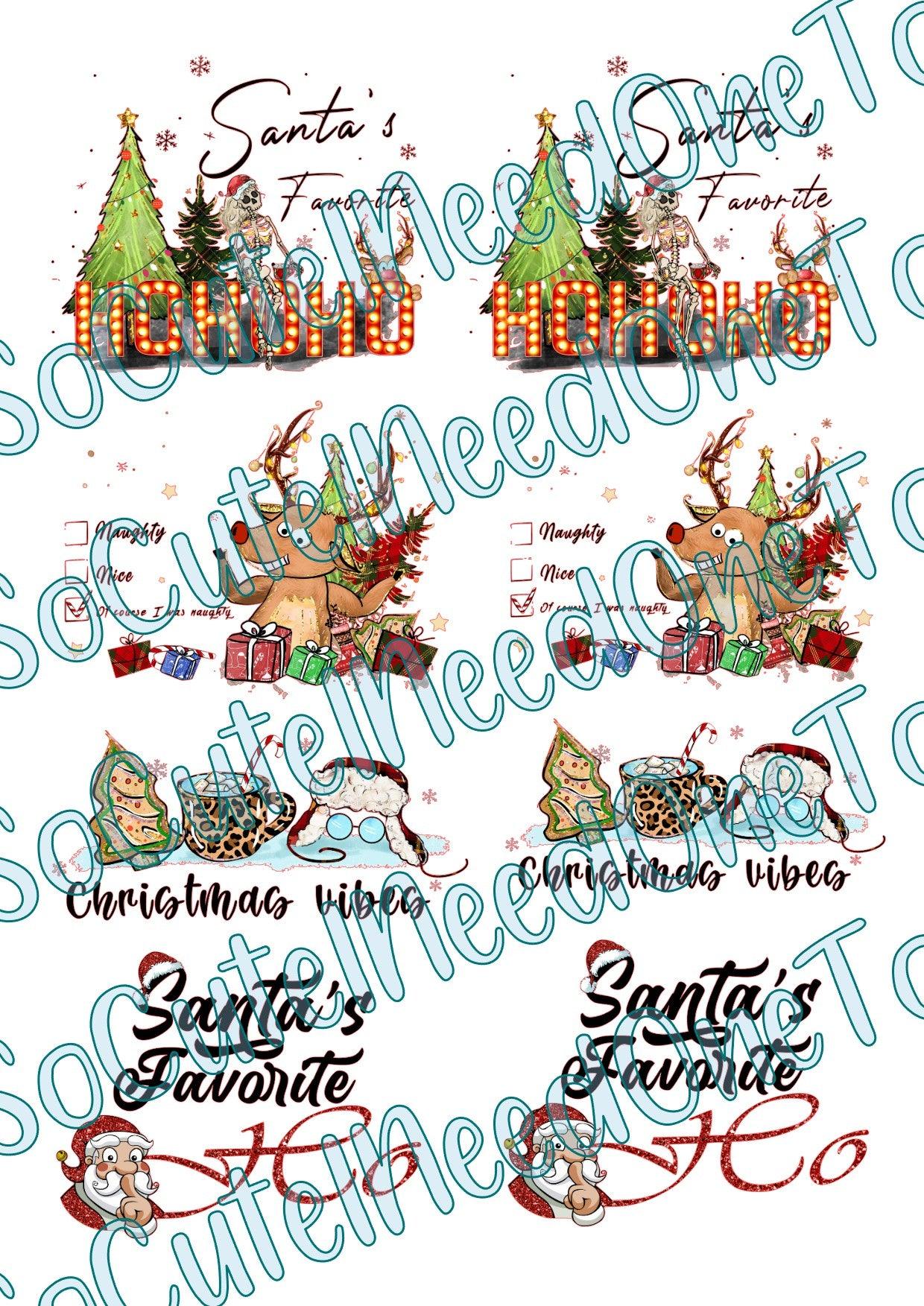 Christmas - Santa's Favorite Ho Waterslide Decals - SoCuteINeedOneToo