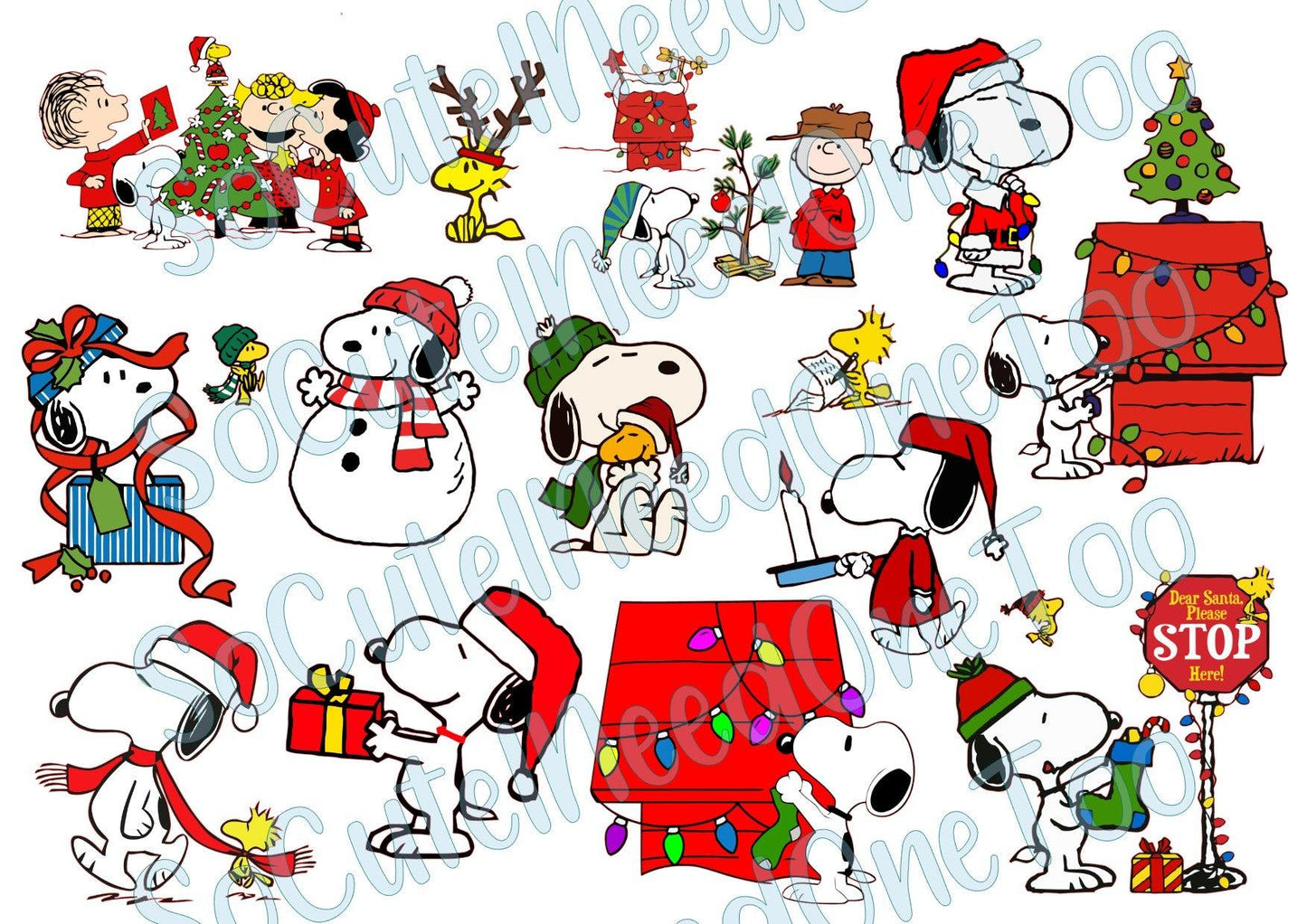 Christmas - Snoopy Waterslide Decals - SoCuteINeedOneToo