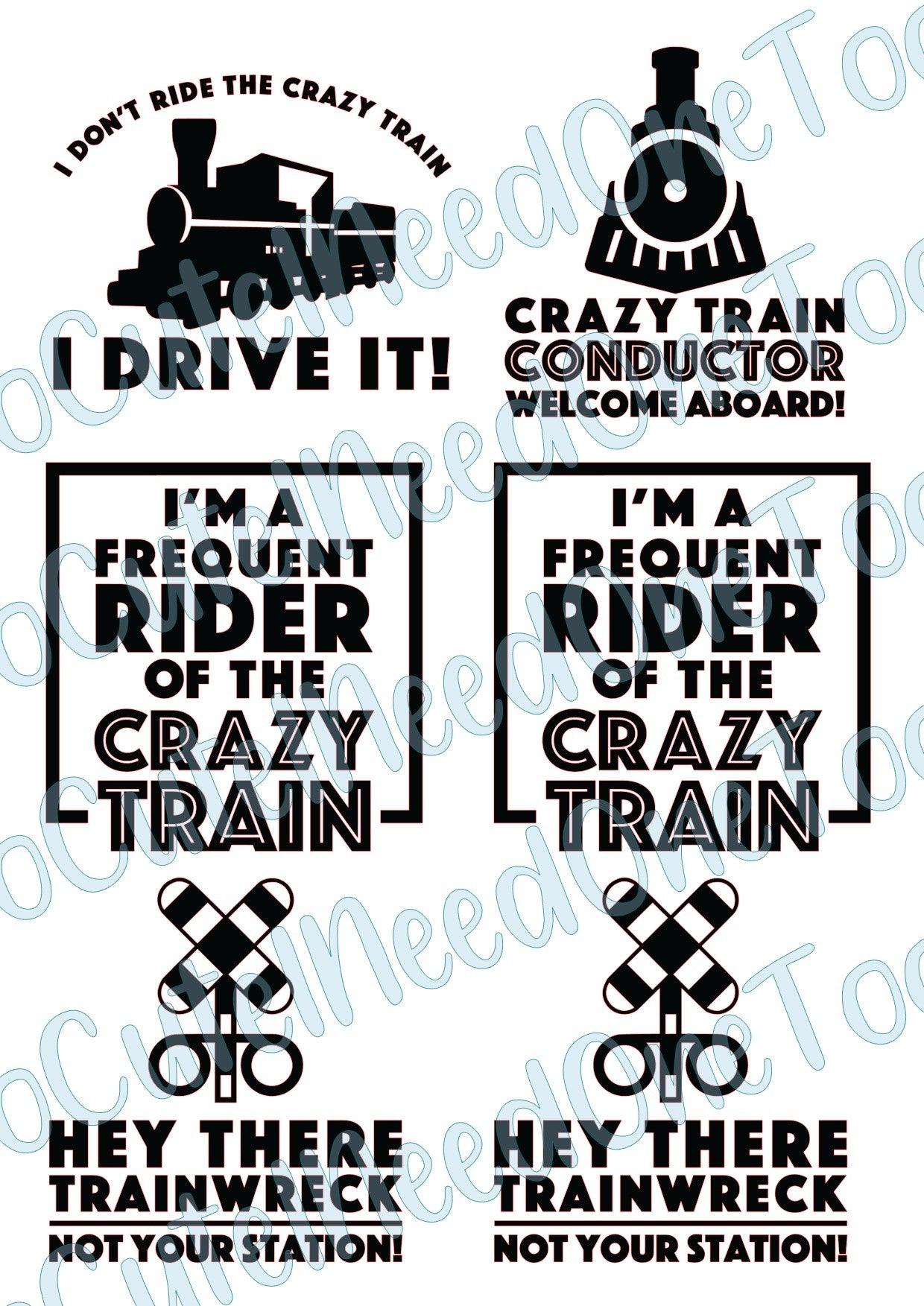 Crazy Train on Clear/White Waterslide Paper Ready To Use - SoCuteINeedOneToo