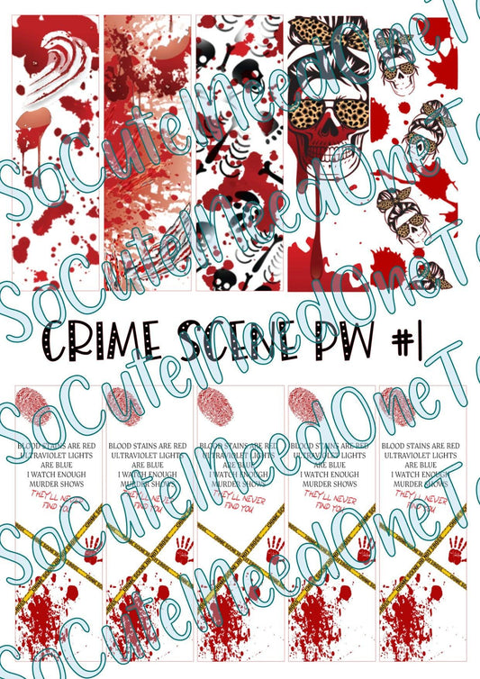 Crime Scene PW #1 - Clear/White Waterslide Paper Ready To Use - SoCuteINeedOneToo