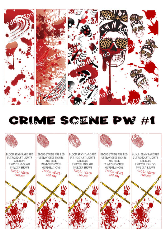 Crime Scene PW #2 - Clear/White Waterslide Paper Ready To Use - SoCuteINeedOneToo