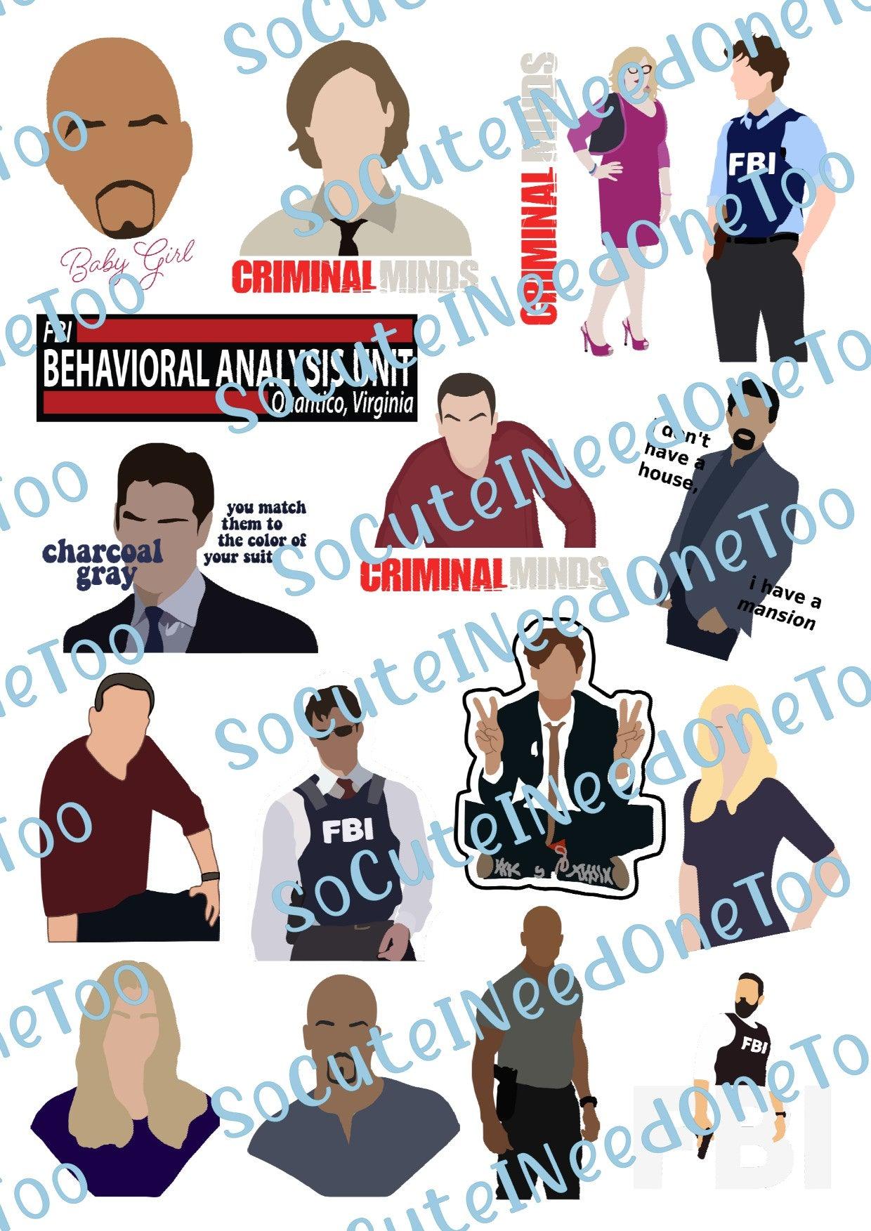Criminal Minds on clear/white Waterslide Decals - SoCuteINeedOneToo