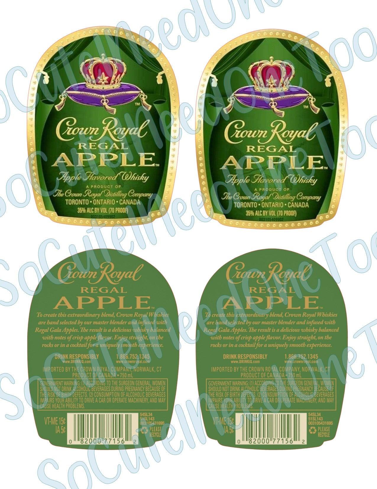 Crown Royal - Apple - Front & Back on Clear/White Waterslide Paper Ready To Use - SoCuteINeedOneToo