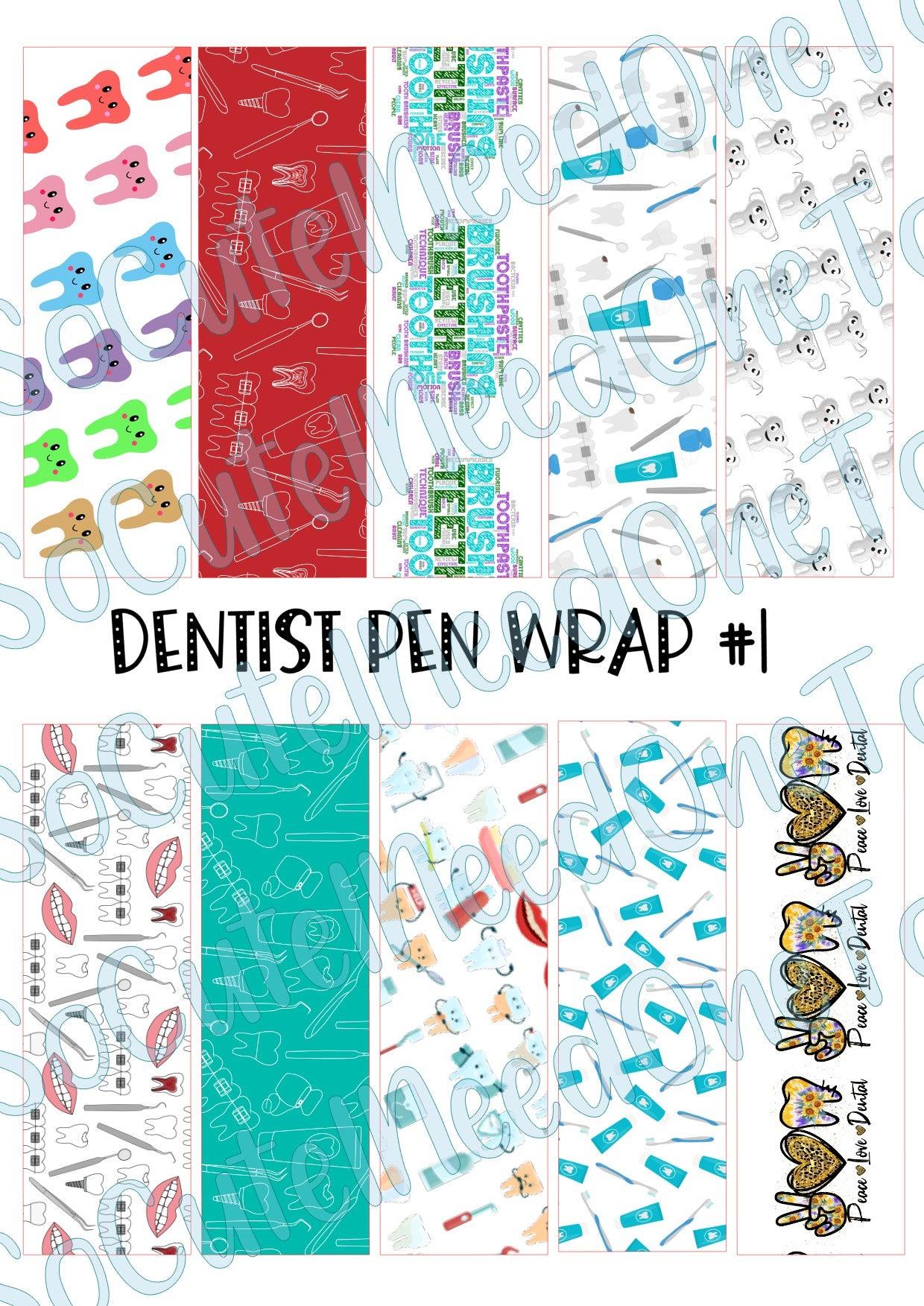 Dentist Pen Wraps #1 Waterslide Decals - SoCuteINeedOneToo