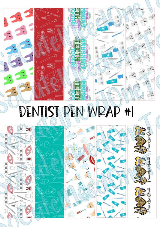 Dentist Pen Wraps #1 Waterslide Decals - SoCuteINeedOneToo