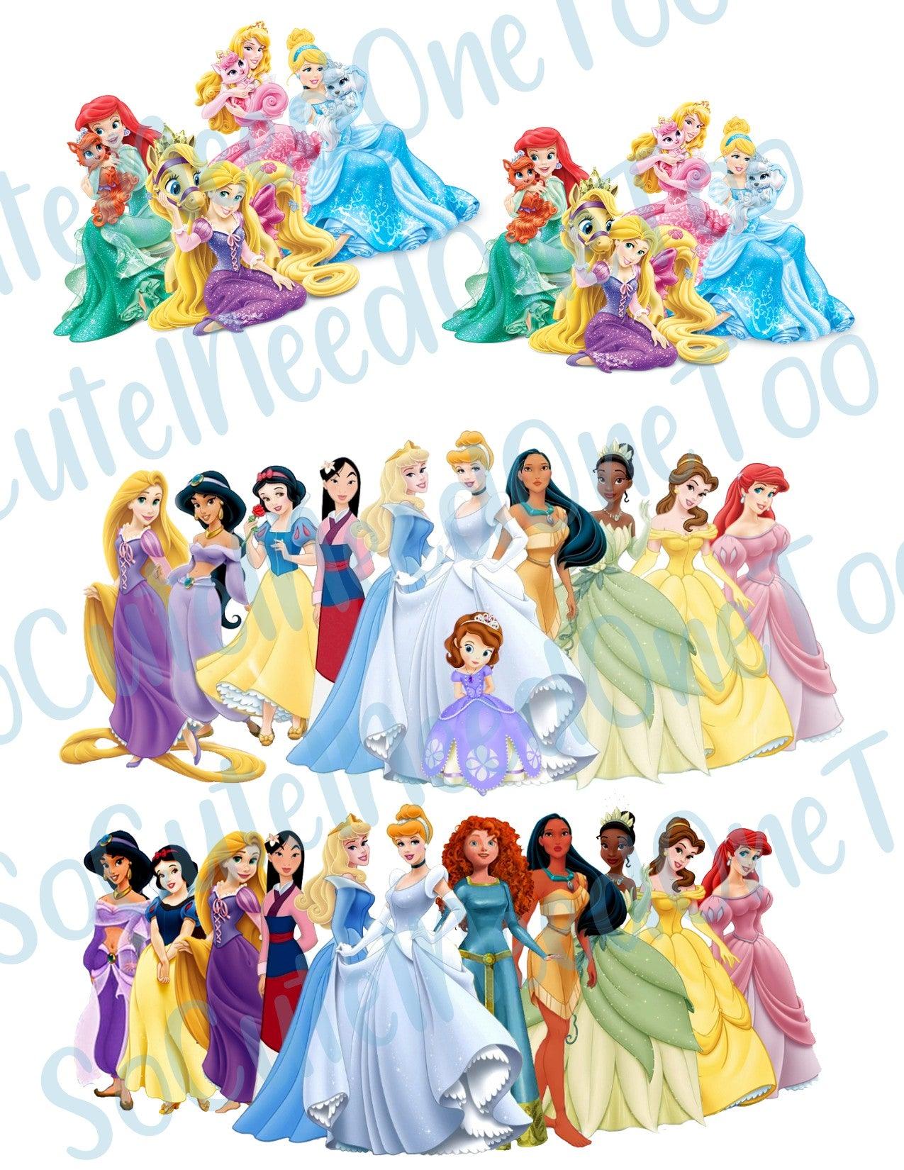 Disney Princess on Clear/White Waterslide Paper Ready To Use - SoCuteINeedOneToo
