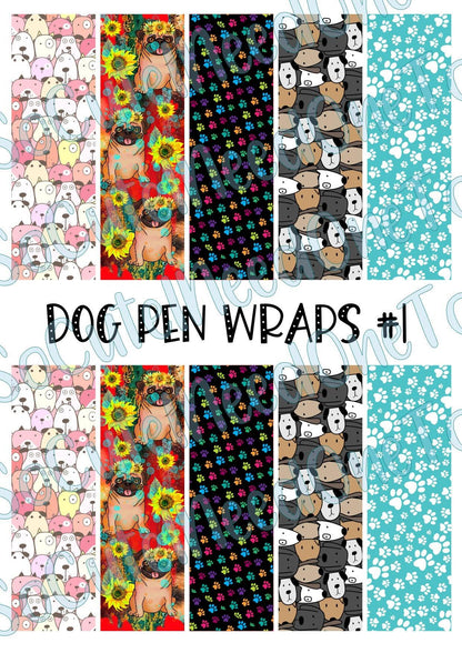 Dog Pen Wraps #1 on Clear/White Waterslide Paper Ready To Use - SoCuteINeedOneToo