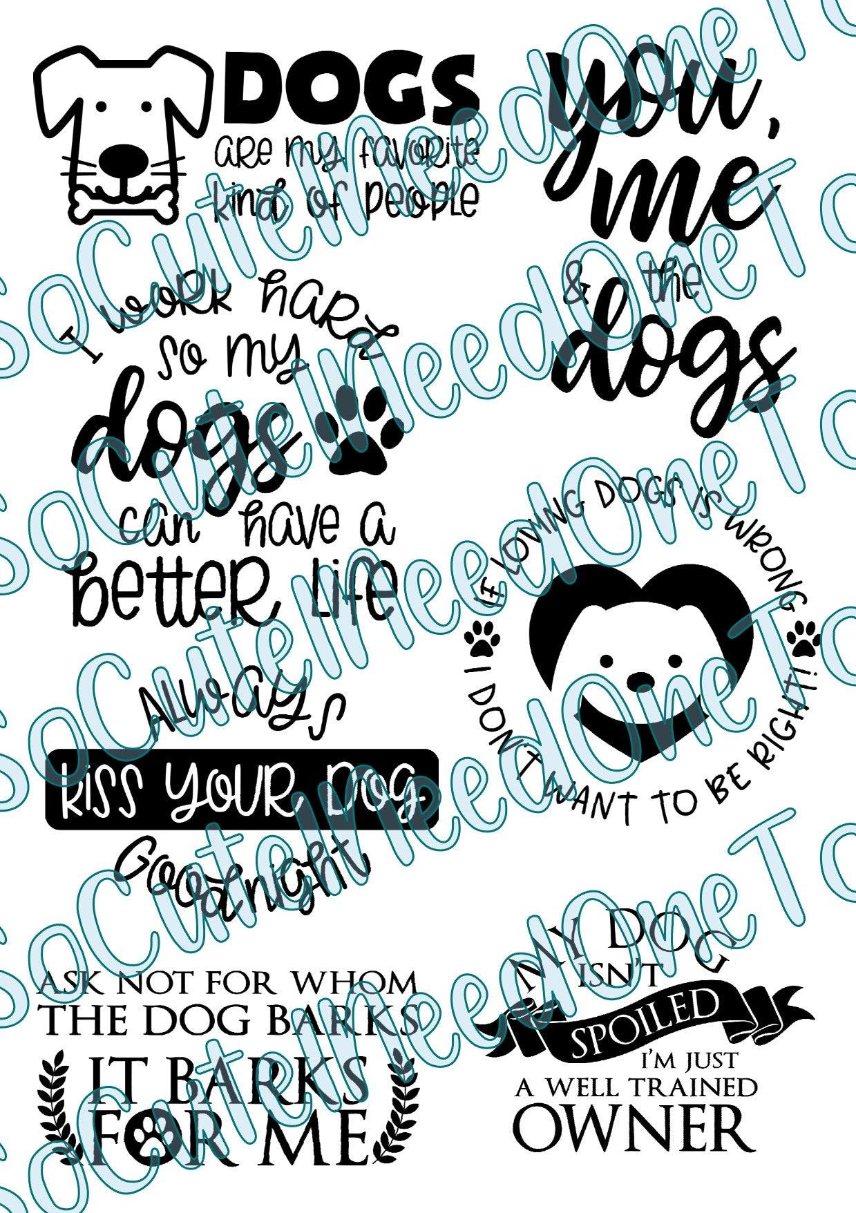 Dogs Rule #1 on Clear/White Waterslide Paper Ready To Use - SoCuteINeedOneToo
