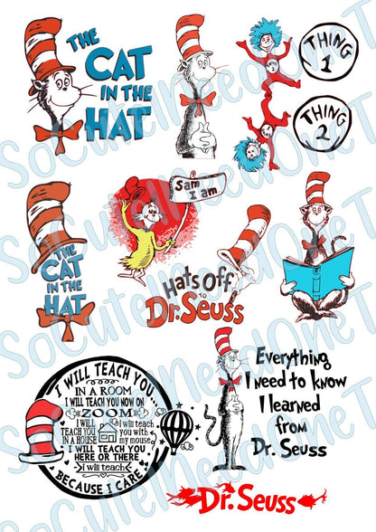 Dr. Seuss #2 on Clear/White Waterslide Paper Ready To Use - SoCuteINeedOneToo
