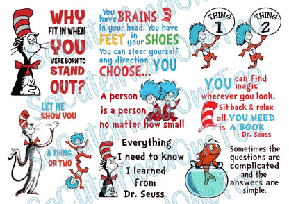 Dr. Seuss #3 on Clear/White Waterslide Paper Ready To Use - SoCuteINeedOneToo