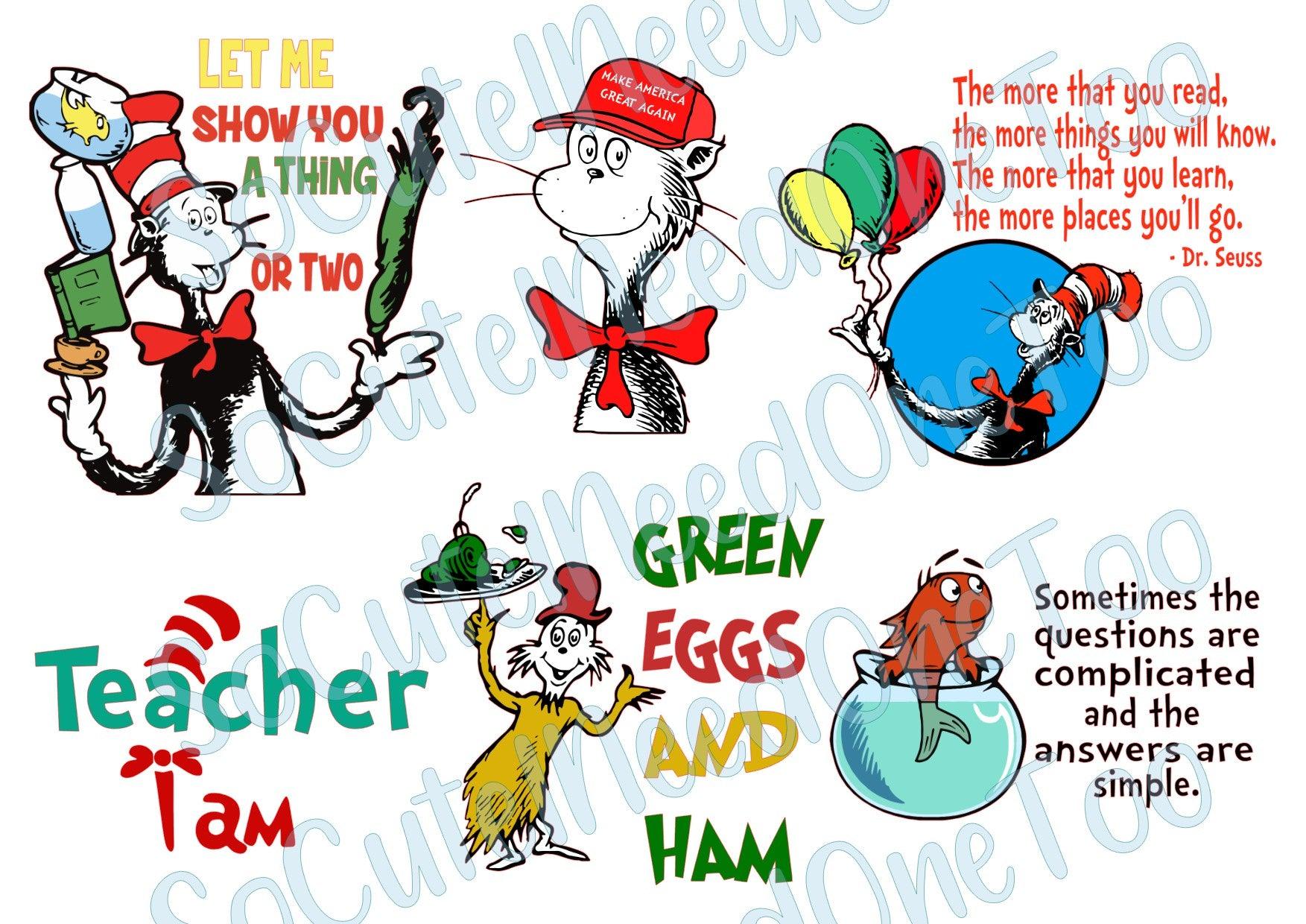 Dr. Seuss #4 on Clear/White Waterslide Paper Ready To Use - SoCuteINeedOneToo