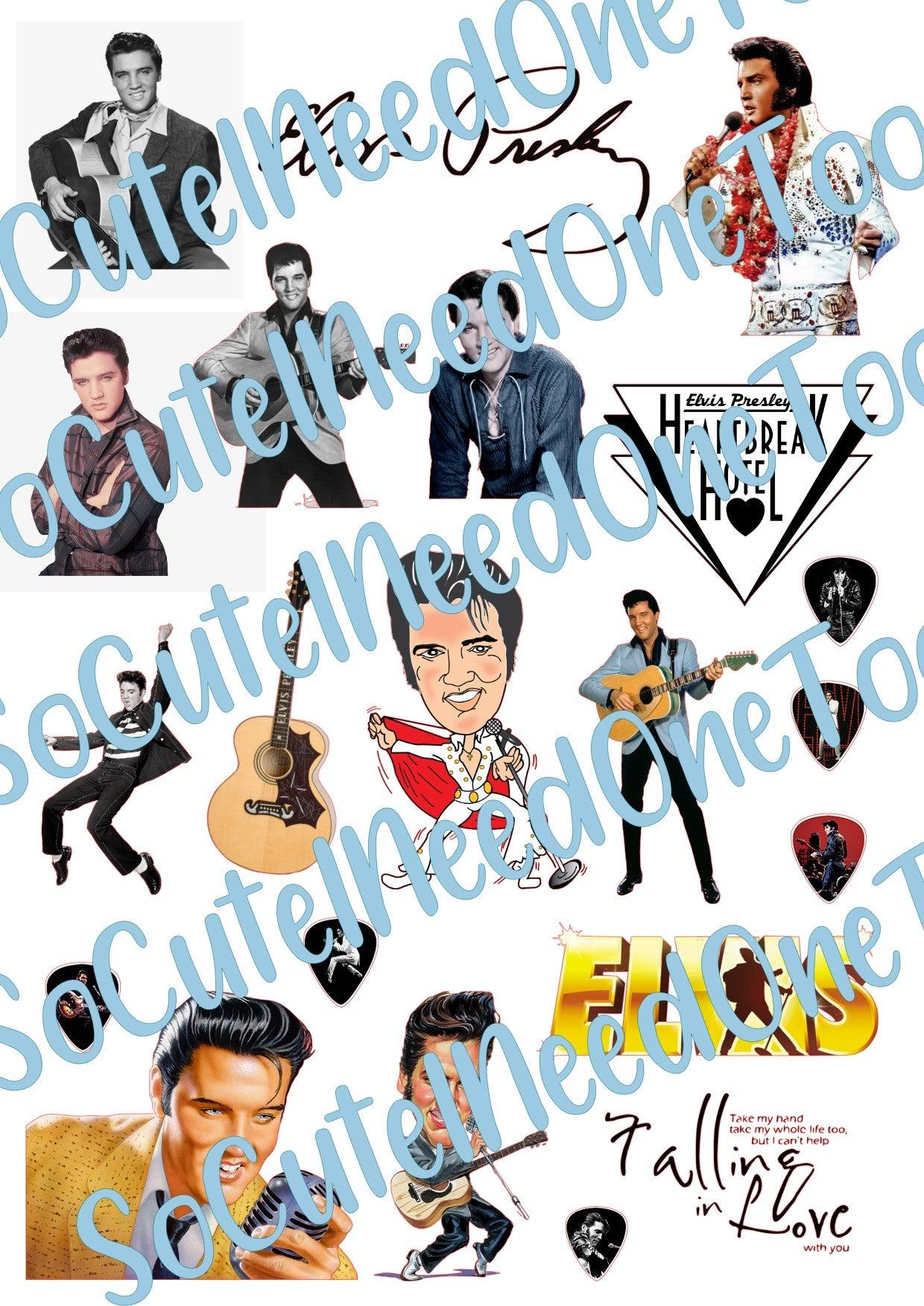 Elvis Presley on Clear/White Water Slide Paper Ready To Use - SoCuteINeedOneToo