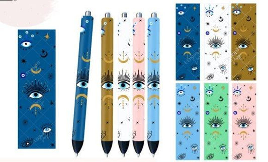 Evil Eye Pen Wraps - Clear/White Waterslide Paper Ready To Use - SoCuteINeedOneToo