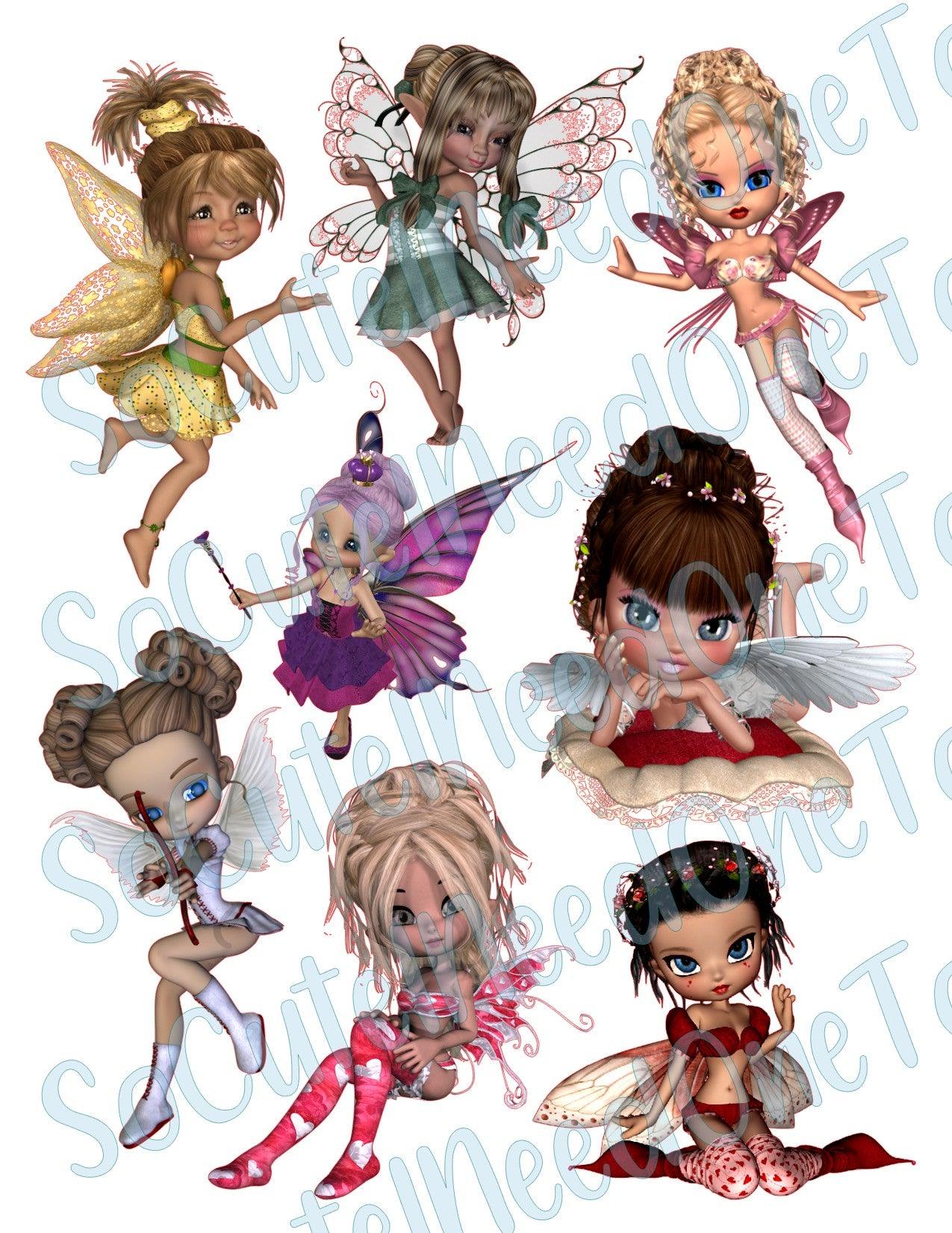 Fairies #3 on Clear/White Waterslide Paper Ready To Use - SoCuteINeedOneToo