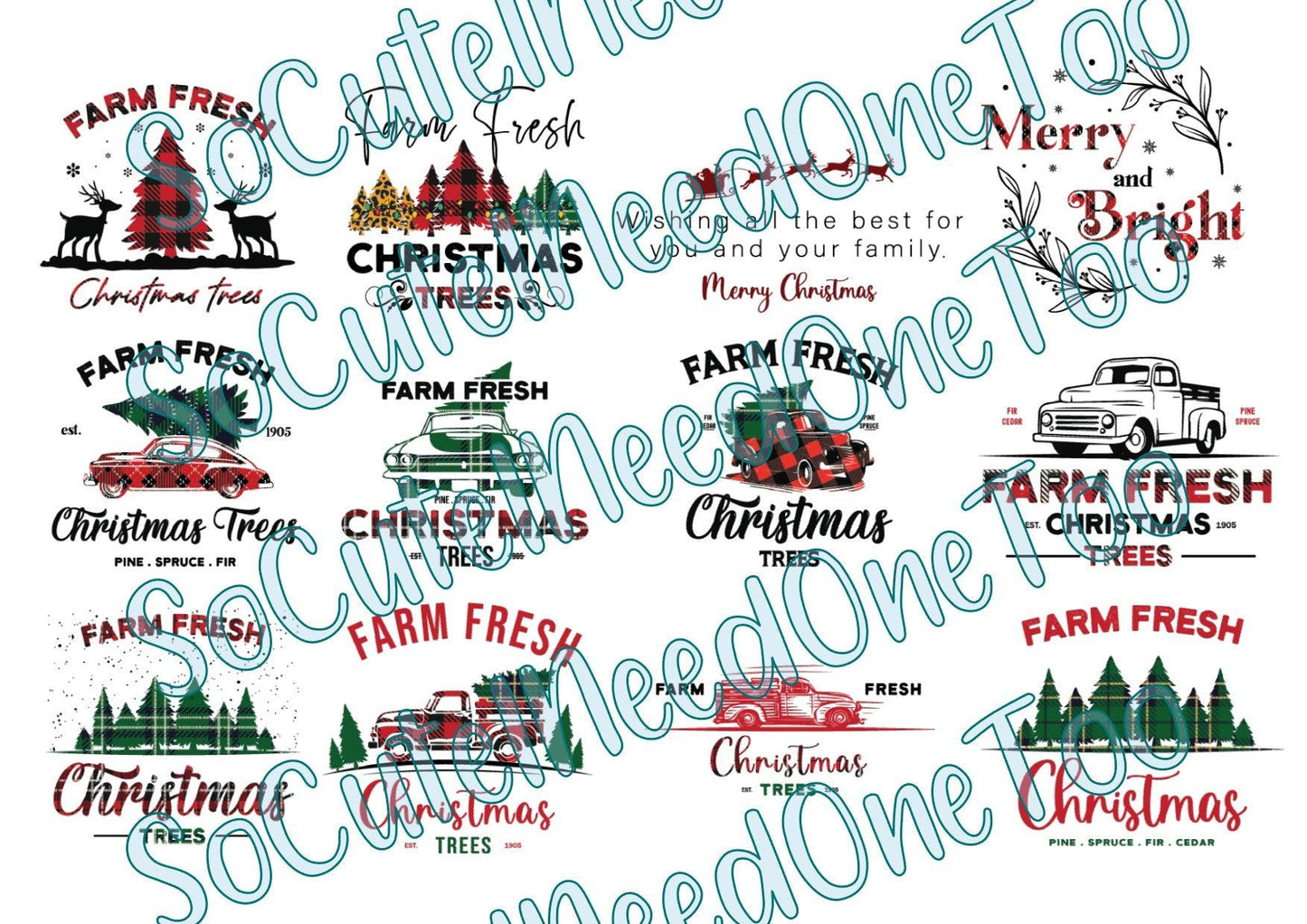 Farm Fresh - On Clear/White Waterslide Paper - Ready To Use - SoCuteINeedOneToo