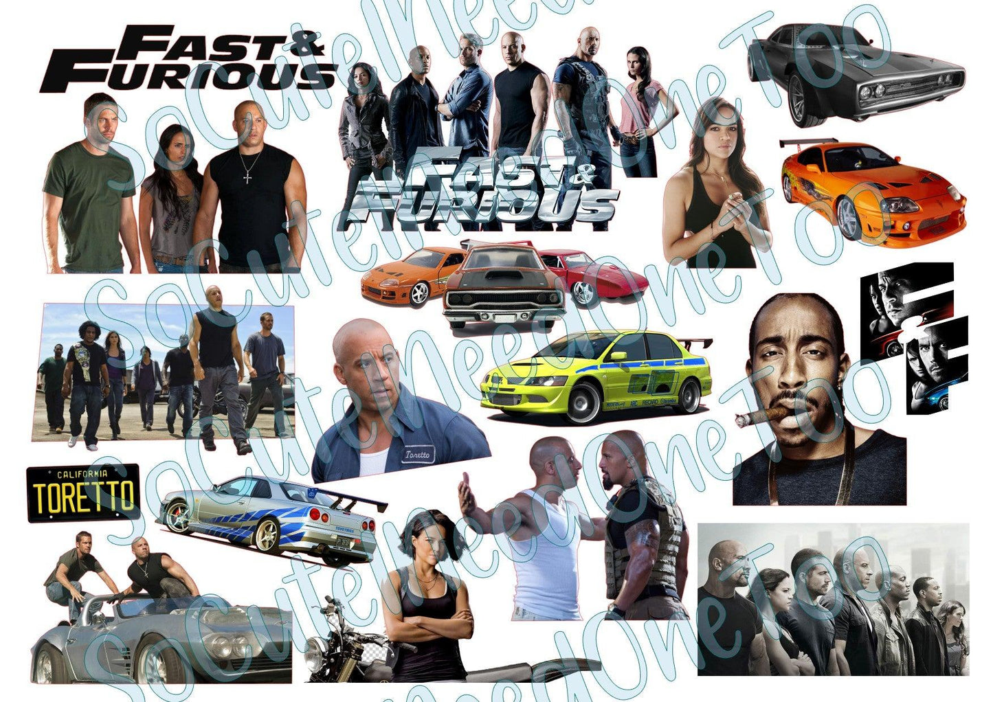 Fast & Furious On Clear/ White Waterslide Paper Ready To Use - SoCuteINeedOneToo
