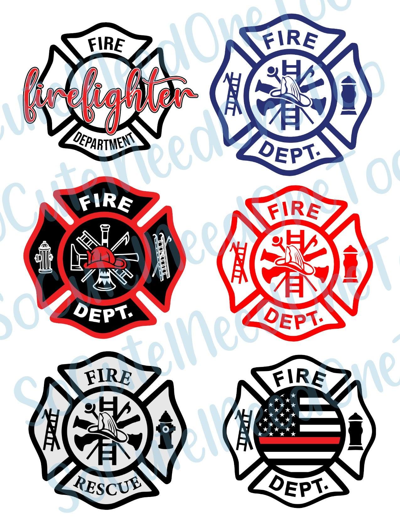 Fire Fighter #2 On Clear/White Waterslide Paper - Ready To Use - SoCuteINeedOneToo